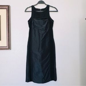 Narciso Rodriguez Little Black Sheath Dress Chest Cut Out Wool Size 4